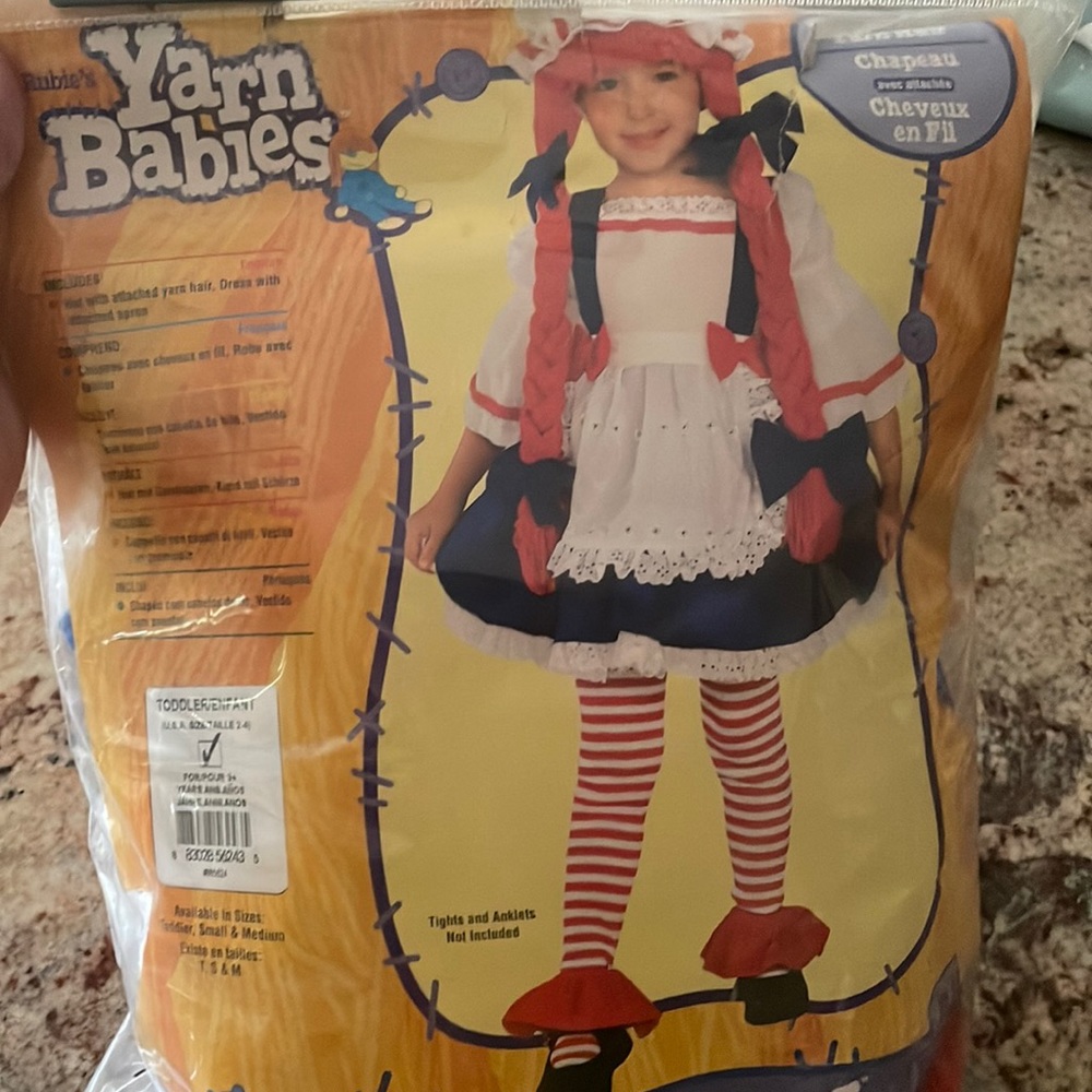 rag doll girl costume size toddler 2-4